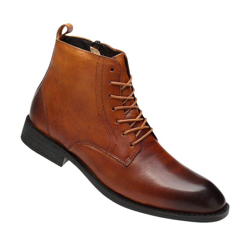 Tommy-Stiefel in hellbraunem Leder