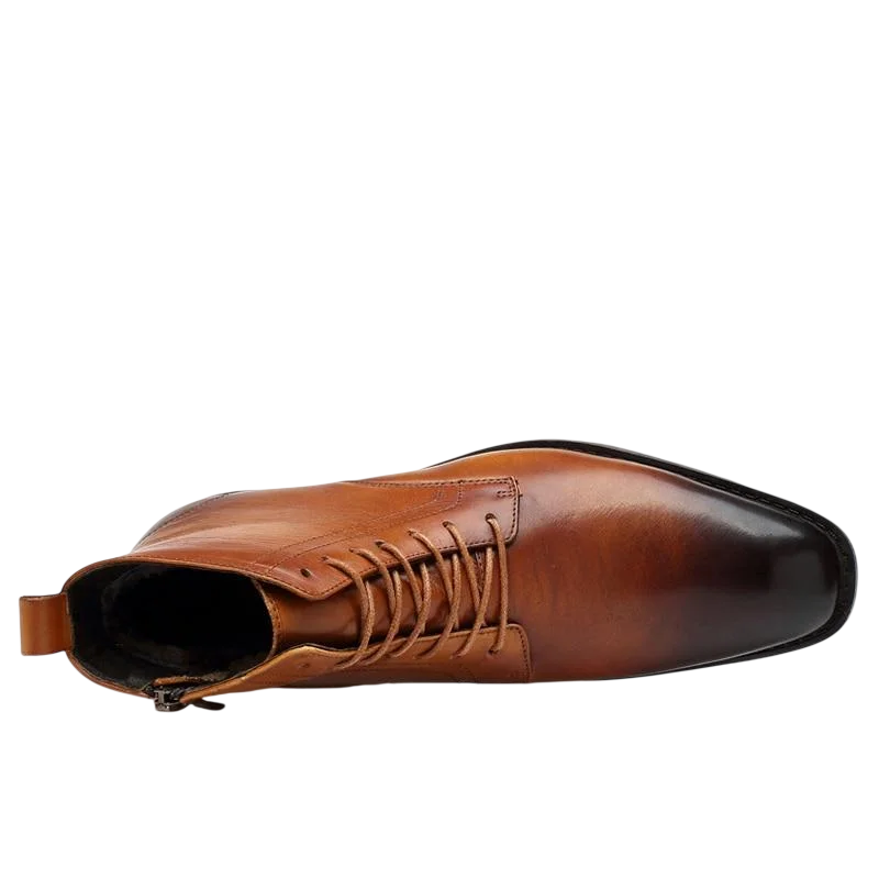 Tommy-Stiefel in hellbraunem Leder
