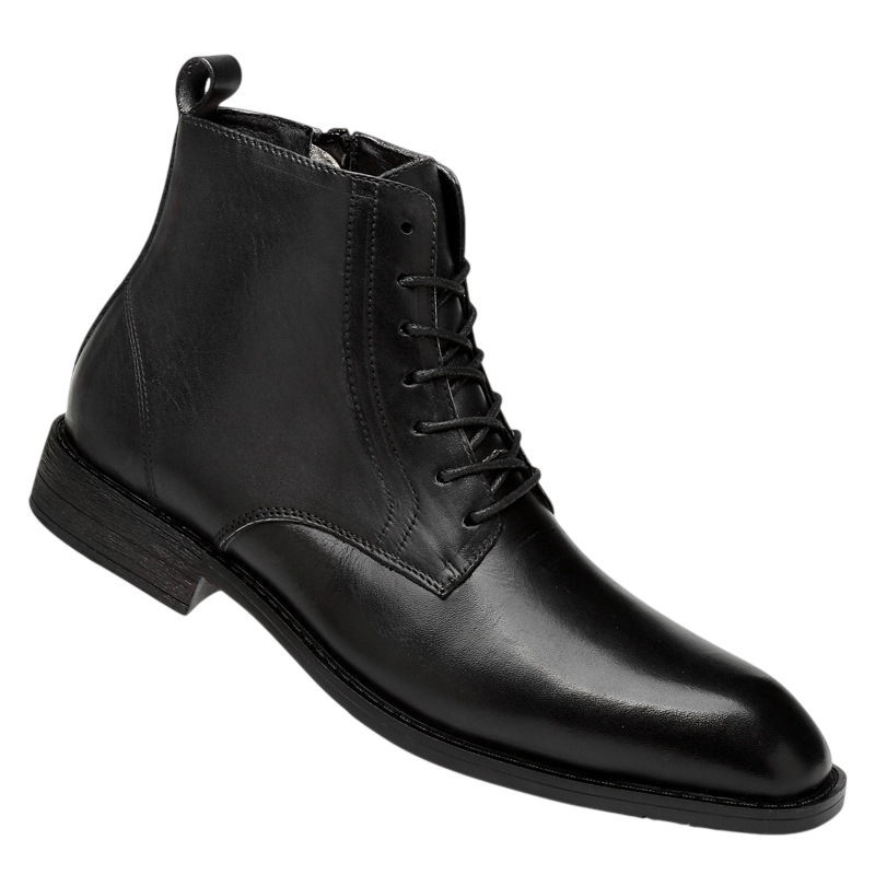 Tommy-Stiefel in schwarzem Leder