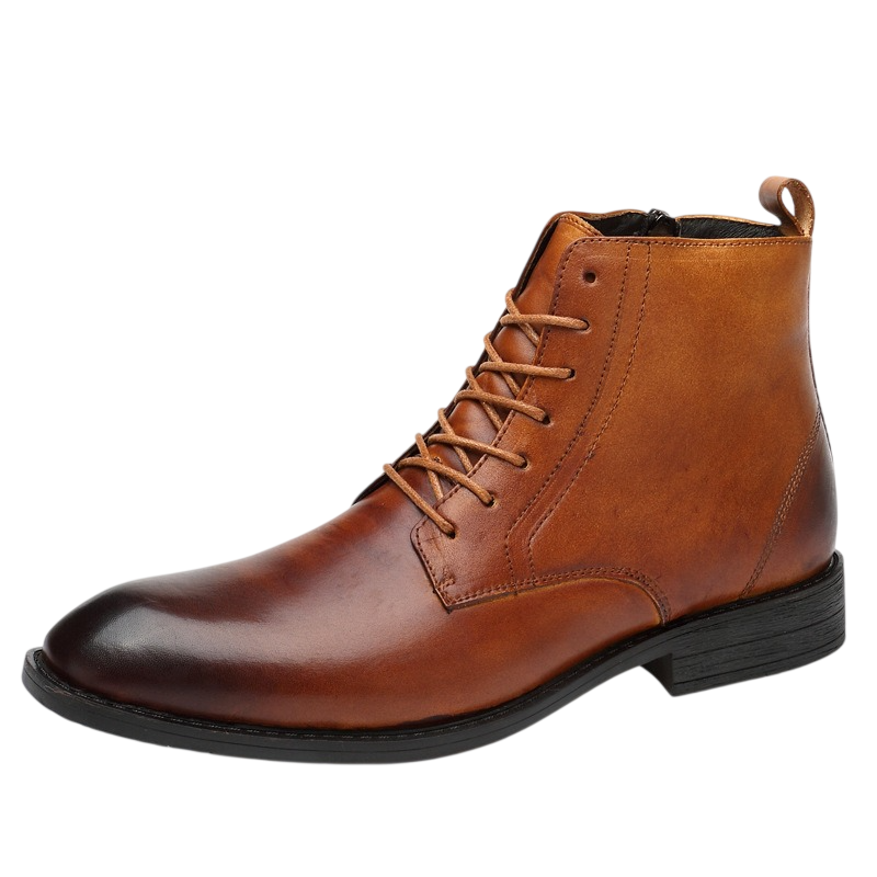 Tommy-Stiefel in hellbraunem Leder